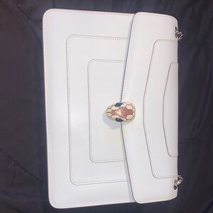 Bulgari White Clutch with Serpenti Clasp